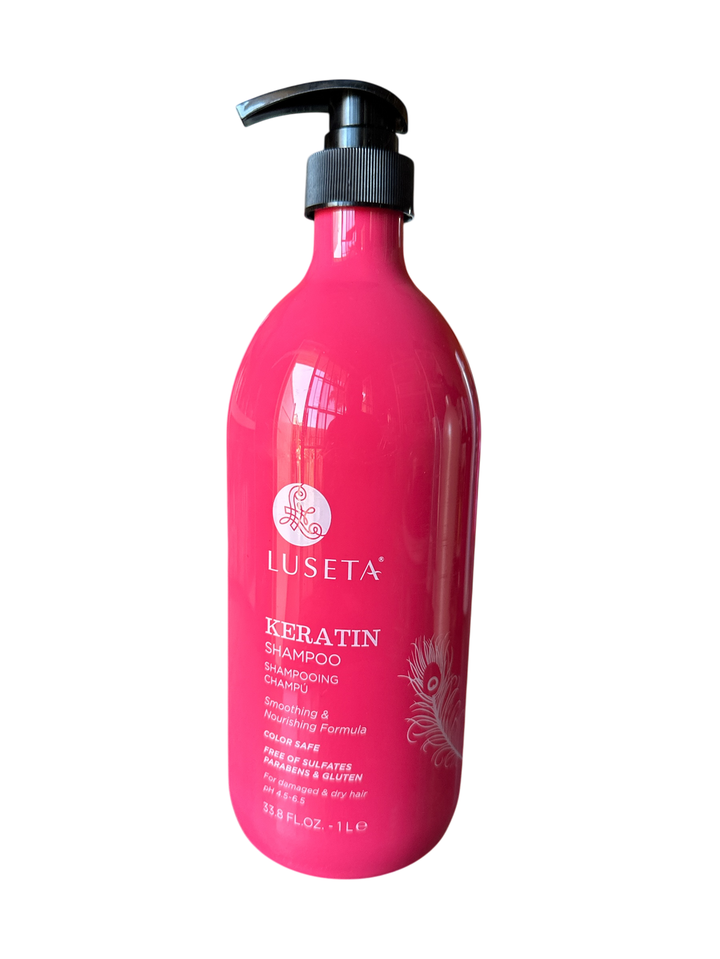 Luseta Keratin Shampoo Smoothing & Nourishing Formula Color Safe 33.8fl.oz 1000ml
