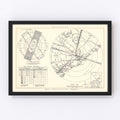 Vintage Map of the Charleston Municipal Airport Vicinity, 1952