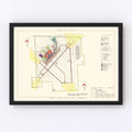 Vintage Map of Clovis Air Force Base, 1952