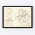 Vintage Map of the Donaldson Air Force Base Vicinity, 1952