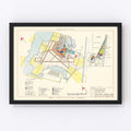 Vintage Map of Galveston Air Force Base, 1952