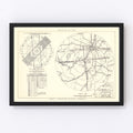 Vintage Map of the Godman Air Force Base Vicinity, 1951