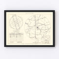 Vintage Map of the Larson Air Force Base Vicinity, 1951