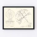 Vintage Map of the Myrtle Beach Air Base Vicinity, 1952