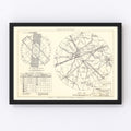 Vintage Map of the Sewart Air Force Base Vicinity, 1952