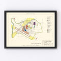 Vintage Map of Seymour - Johnson Air Base, 1953