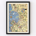 Vintage Map of Monterey Bay, 1932