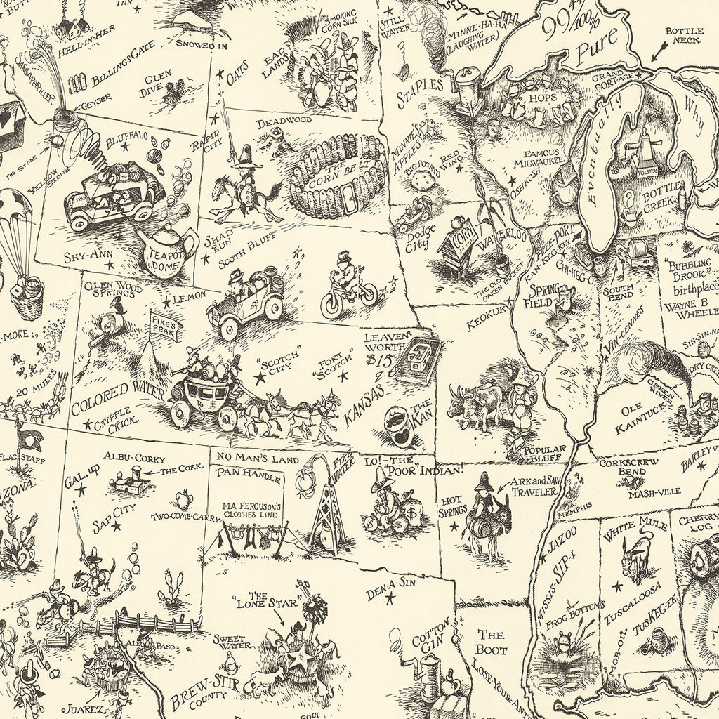 Vintage Map of United States 1926
