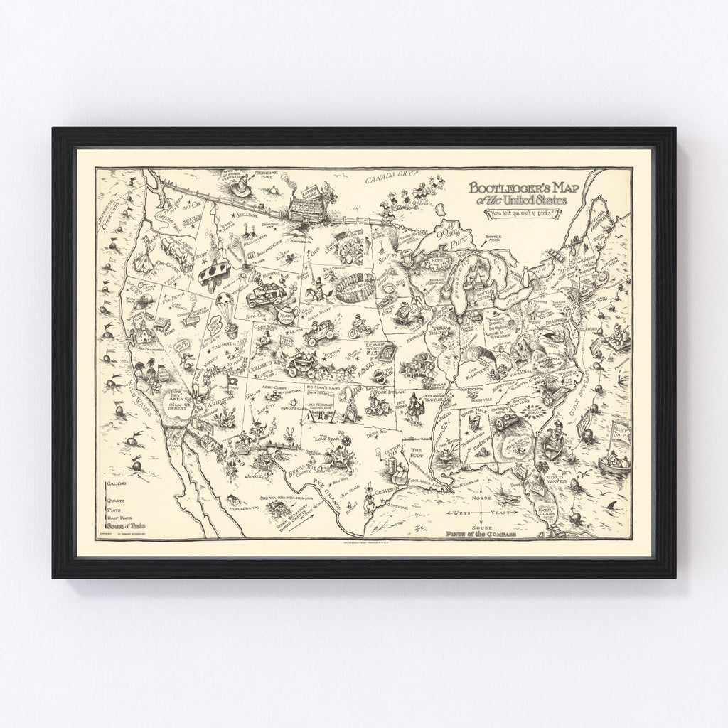 Vintage Map of United States 1926