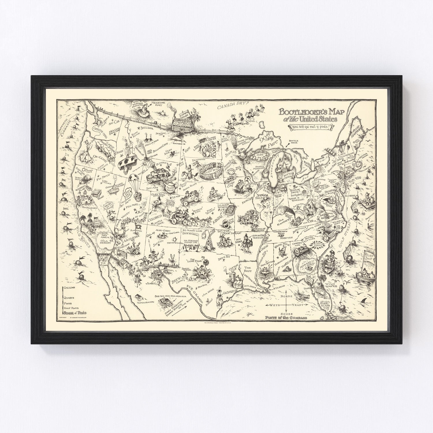 Vintage Map of United States 1926