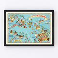 Vintage Map of Hawaii 1935