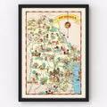 Vintage Map of Georgia 1935
