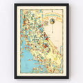 Vintage Map of California 1935