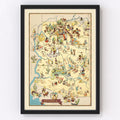 Vintage Map of Arizona 1935