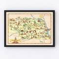 Vintage Map of Nebraska 1935