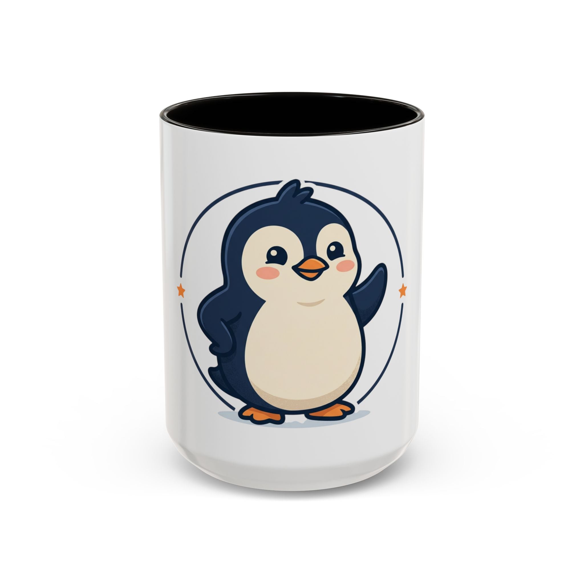 Cute Waving Penguin Mug | 11oz or 15oz Colorful Ceramic