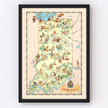 Vintage Map of Indiana 1935