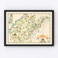 Vintage Map of West Virginia 1935