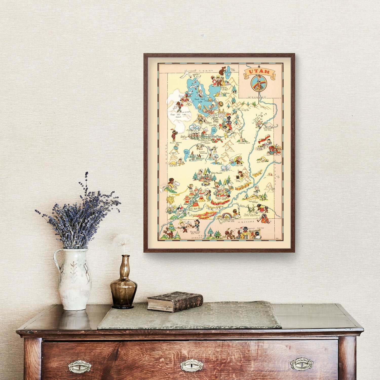 Vintage Map of Utah 1935