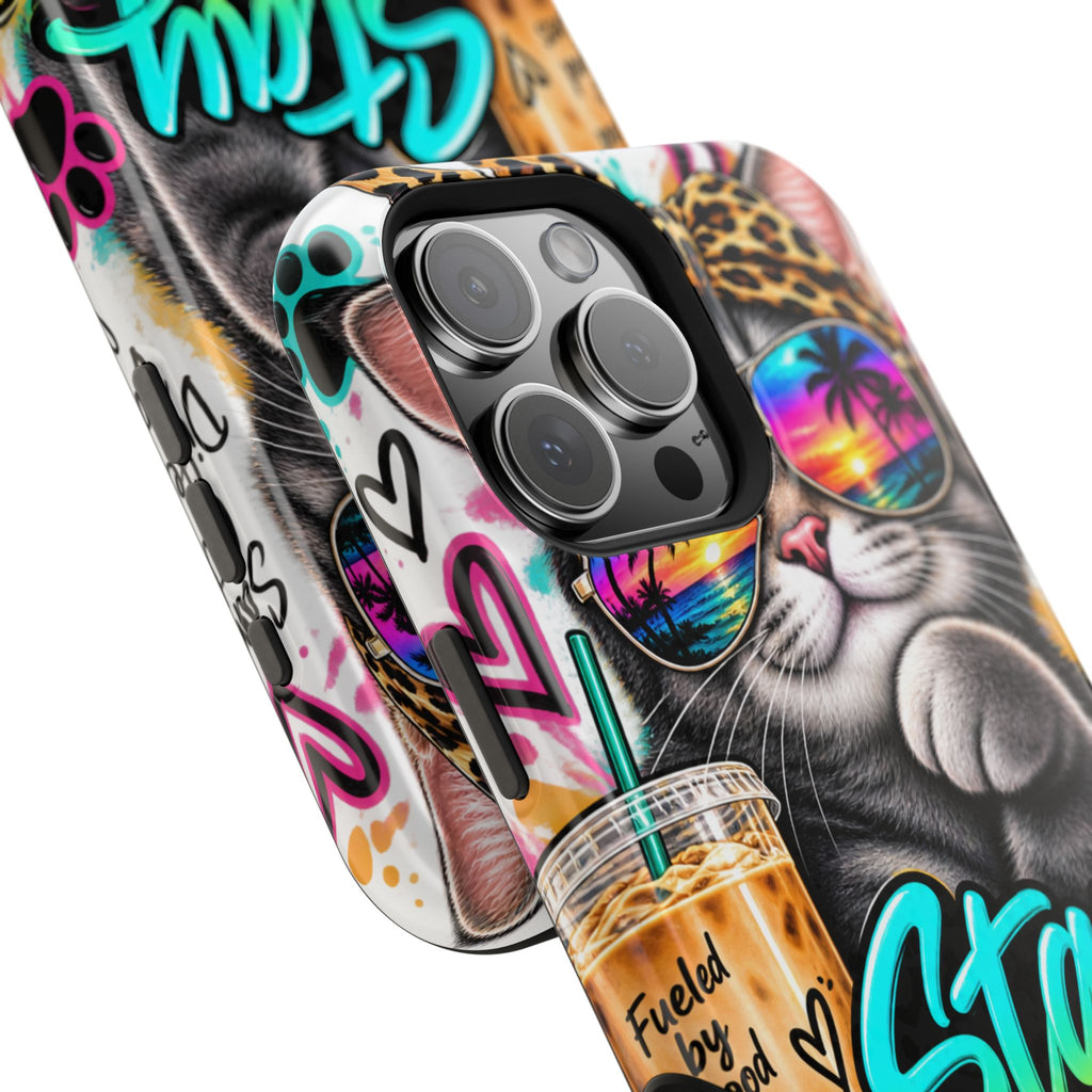 Phone Case — "Stay Pawsitive" Cat Impact-Resistant Case