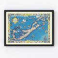Vintage Map of Bermuda Islands, 1930