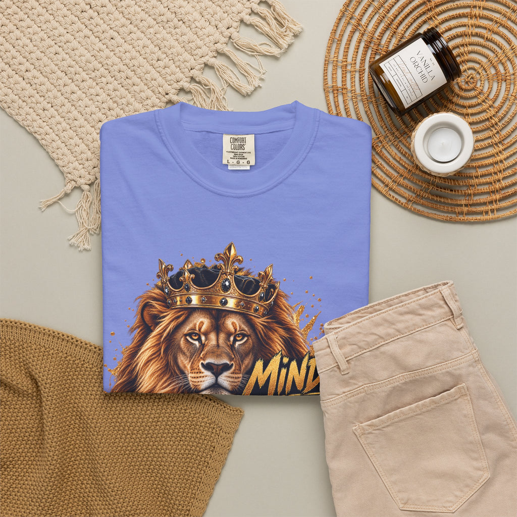 Lion Crown T-Shirt — "Mindset Builds Everything" Motivational Tee