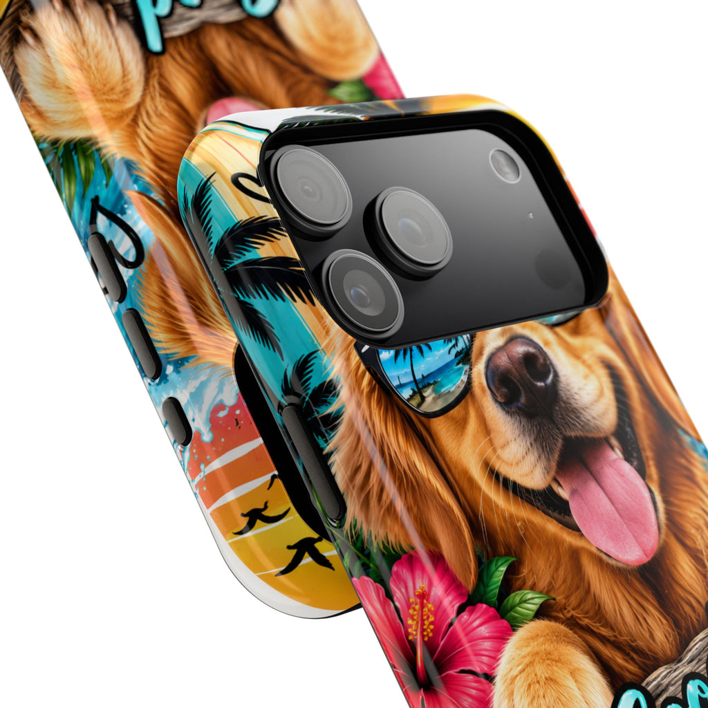 Phone Case — 'Good Vibes Only' Tropical Dog Impact-Resistant Case