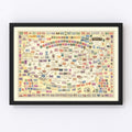 Vintage Map of United States Map of Stamps, 1947