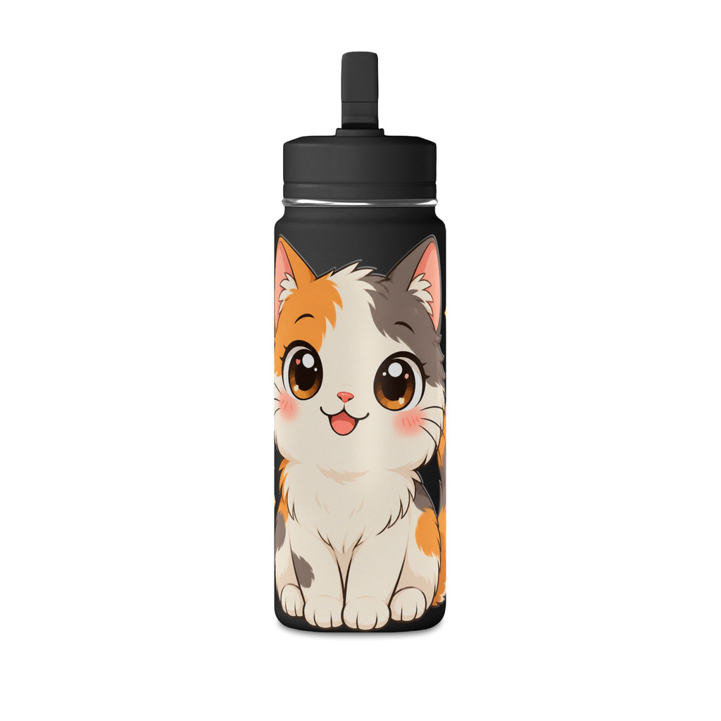 Cute Calico Cat Water Bottle, 20oz