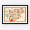 Vintage Map of Trentino-Alto Adige Italy, 1938