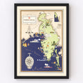 Vintage Map of Friuli Venezia Giulia Italy, 1938