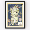 Vintage Map of Sardinia Italy, 1938