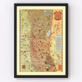 Vintage Map of Mother Lodes of California & Nevada, 1931