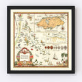 Vintage Map of Bahamas, 1951
