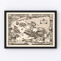Vintage Map of Wellesley College, 1943