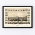 Vintage Map of Scotts Bar, California 1856
