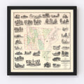 Vintage Map of Great Barrington, Massachusetts 1854