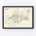 Vintage Map of Jamaica Queens, New York 1873