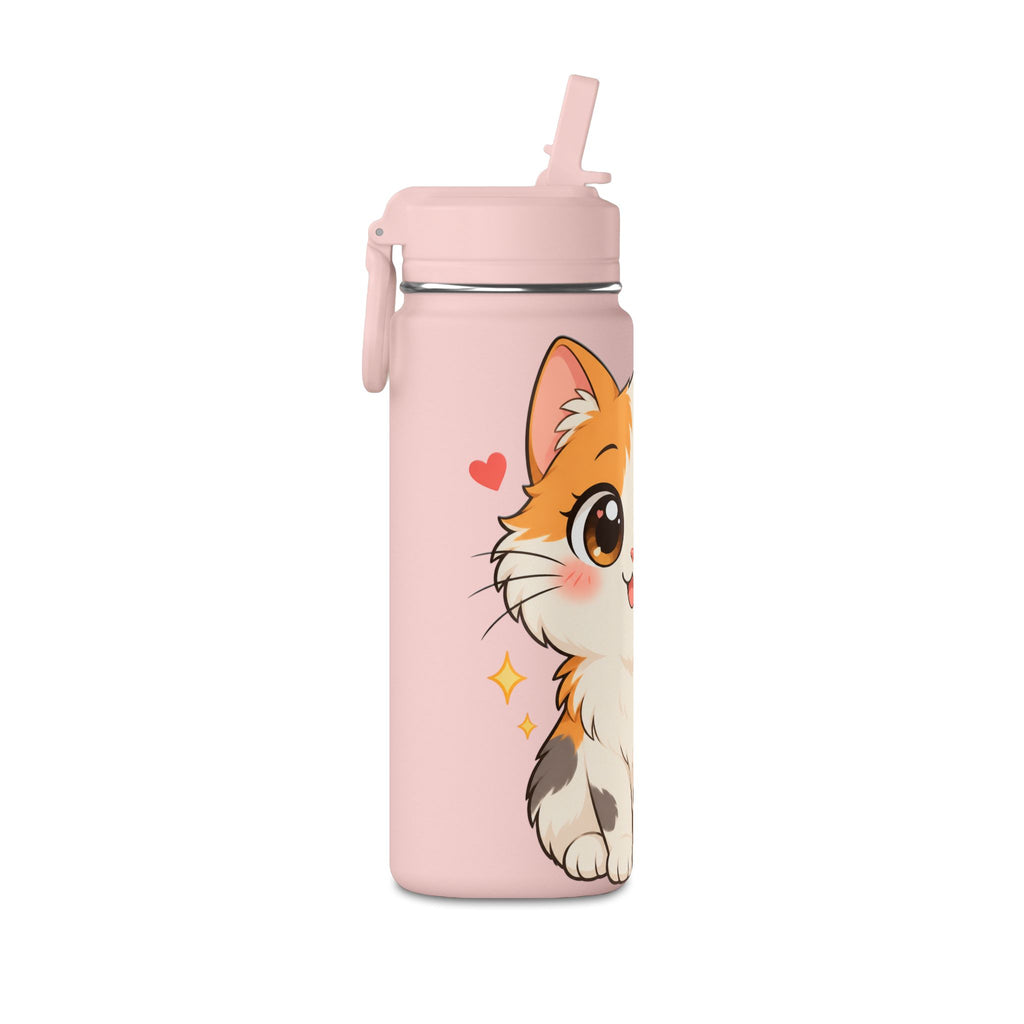 Cute Calico Cat Water Bottle, 20oz