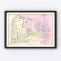 Vintage Map of Ravenswood Long Island, New York 1873