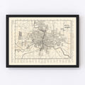 Vintage Map of Des Moines, Iowa 1906