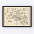Vintage Map of Sioux City, Iowa 1893