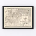 Vintage Map of San Mateo, California 1912