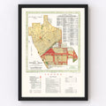 Vintage Map of Beverly Hills, California 1937