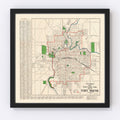 Vintage Map of Fort Wayne, Indiana 1919