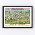 Vintage Map of Jerusalem,  1900