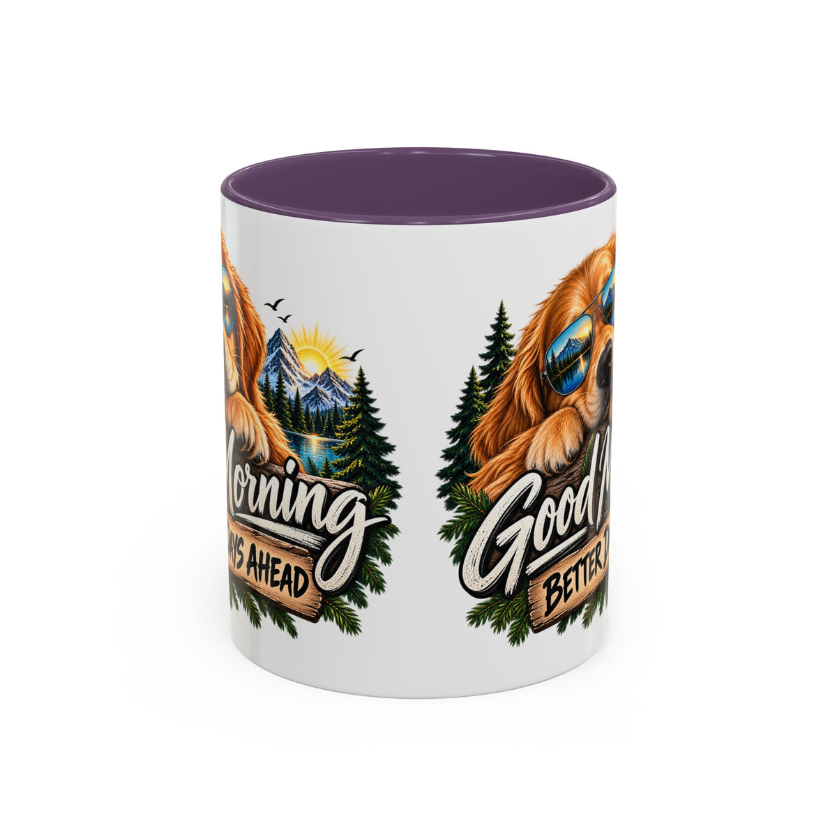 Good Morning Dog Coffee Mug — 'Good Morning, Better Days Ahead' Accent Mug