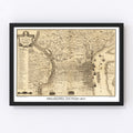Vintage Map of Philadelphia, Pennsylvania 1875