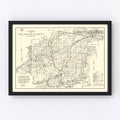 Vintage Map of Calhoun County, Alabama 1930