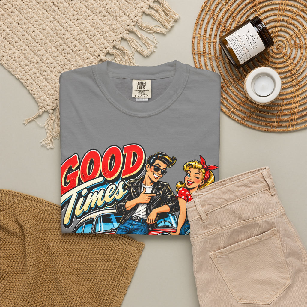 Good Times Retro Car Tee — Vintage 1950s Rockabilly Graphic T‑Shirt